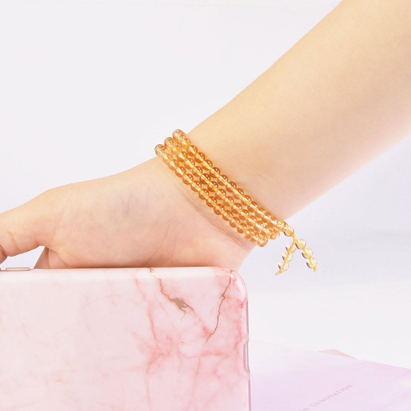 天然黄水晶手串多层时尚彩色宝石 jolee手链