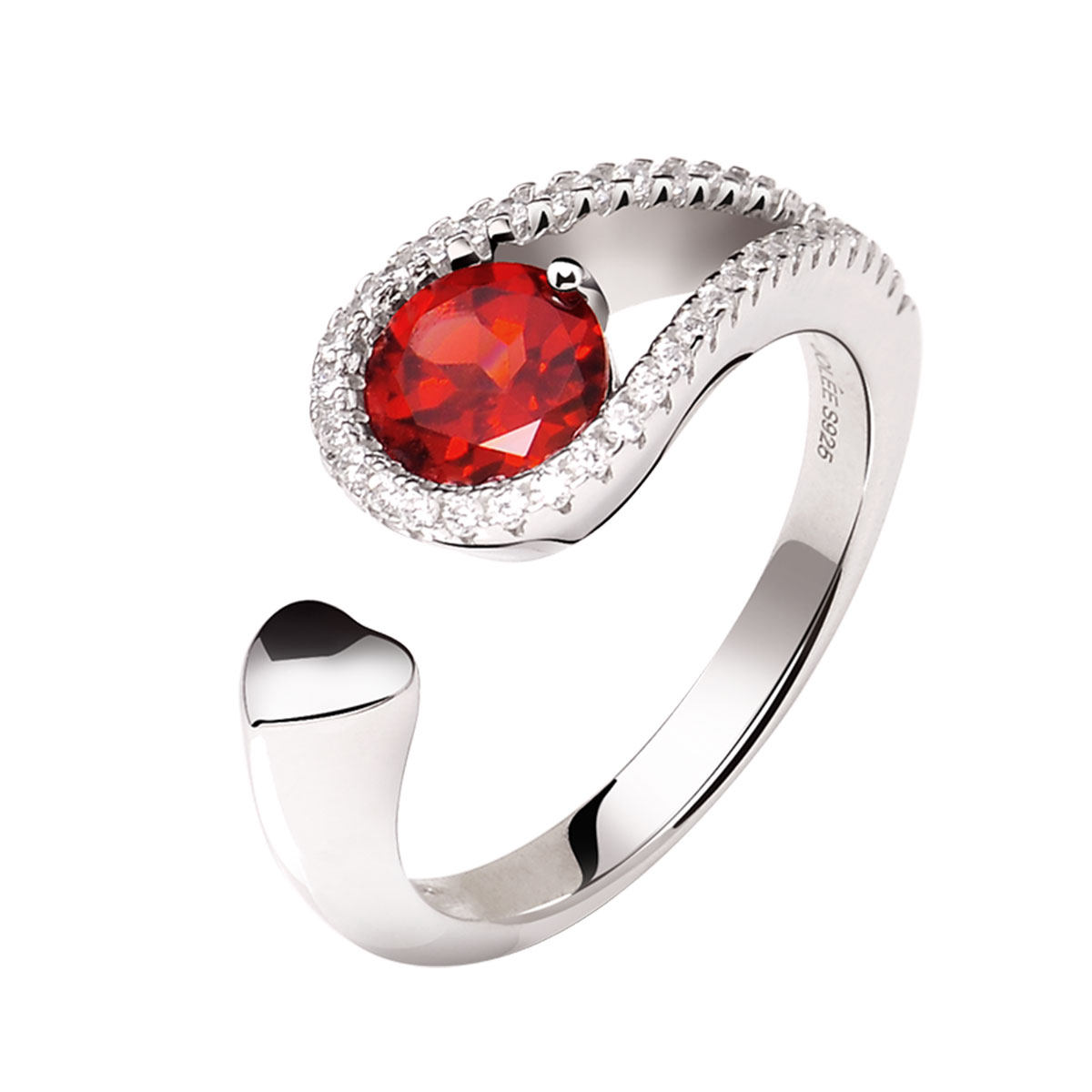 石榴石s925银彩色宝石韩版闺蜜指环 jolee戒指/指环