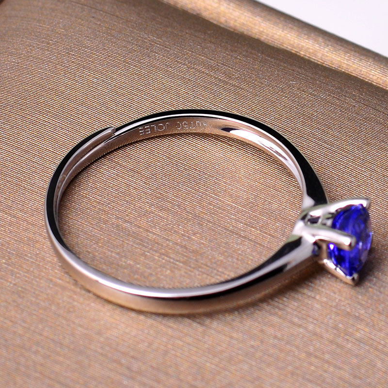 jolee女18k金坦桑石彩色简约指环 jolee戒指/指环