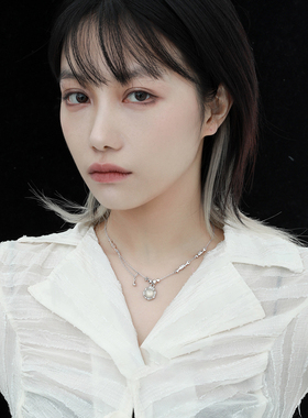 小众个性ins冷淡风高级感极简骨节白玛瑙S925纯银项链女