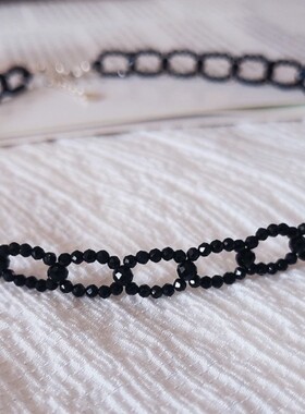 性感choker天然黑尖晶小众项链