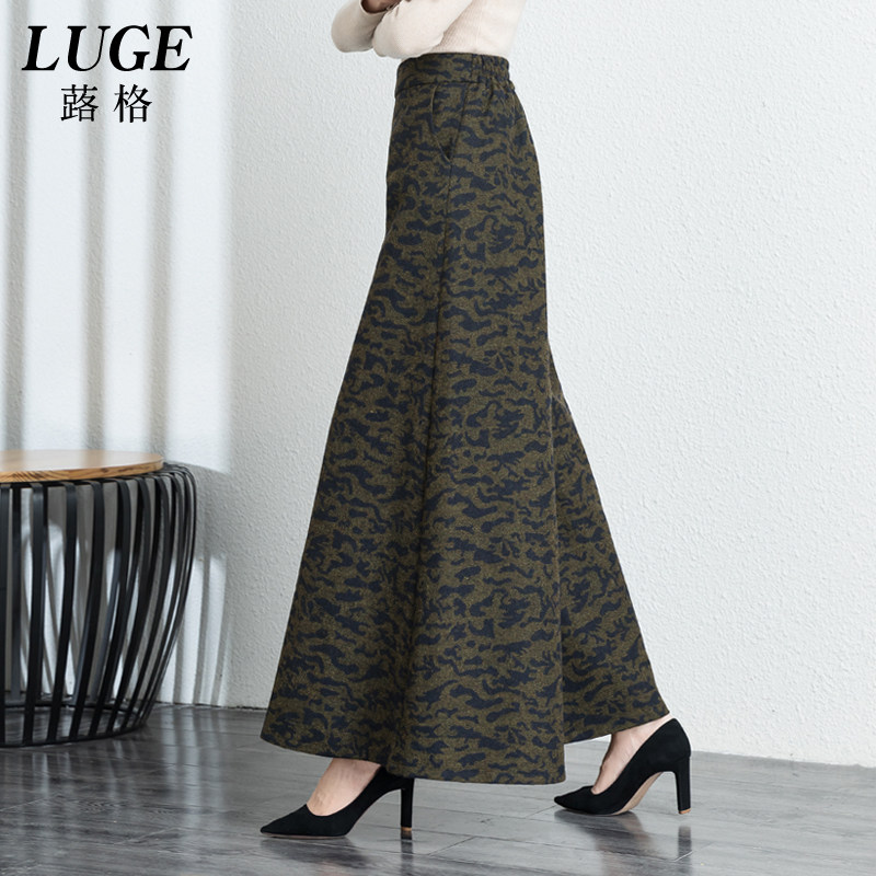 羊毛冬长款加厚呢子九分裙裤 蕗格休闲裤