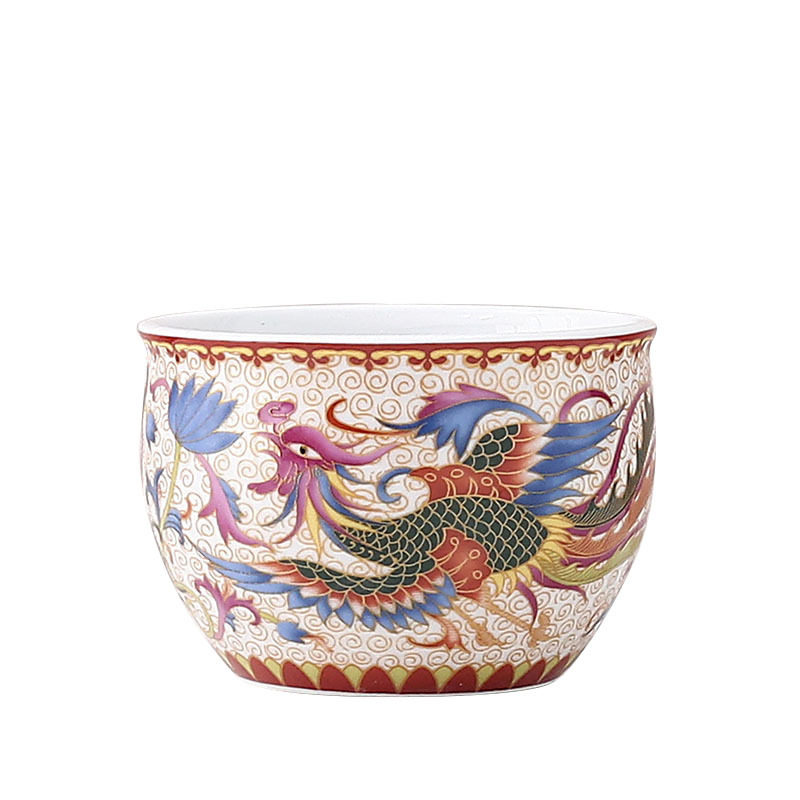 珐琅彩陶瓷茶杯主人杯家用龙凤呈祥对杯功夫茶具手工个人单杯礼盒,淘宝优惠券,粉丝福利购,淘宝优惠卷