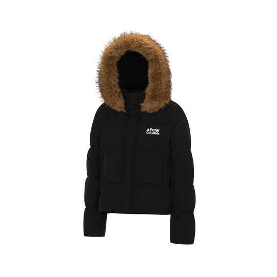 AFGK25FW大毛领羽绒服美式复古加厚面包服可拆卸毛领短款情侣外套