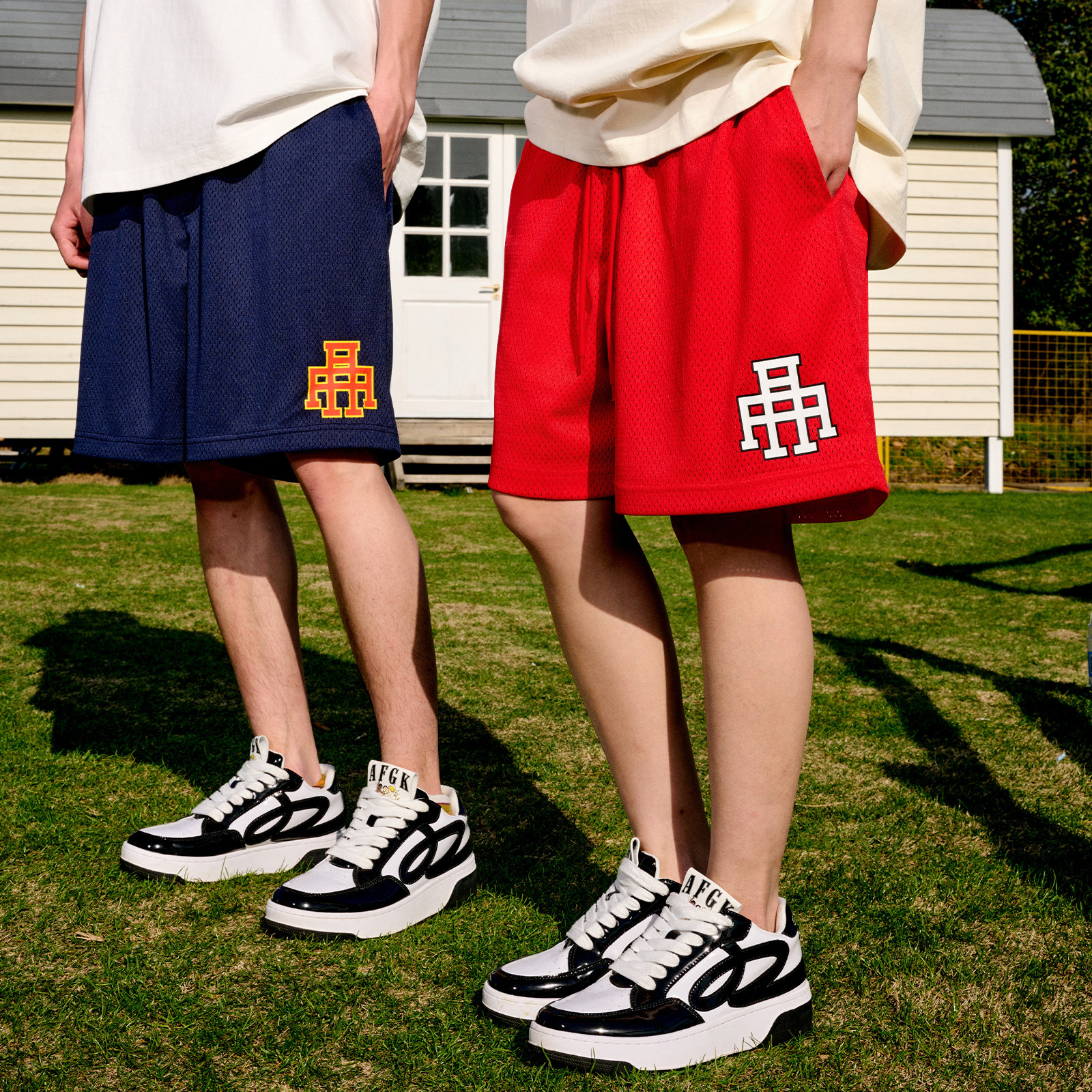 AFGK24SS国潮美式休闲嘻哈街头网眼运动短裤男女五分裤,淘宝优惠券,粉丝福利购,淘宝优惠卷