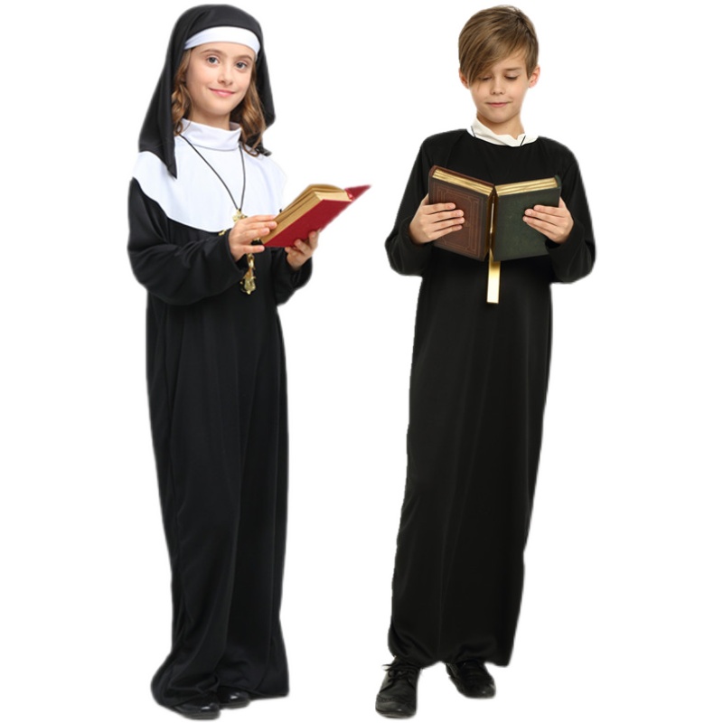 万圣节服装成人修女服装话剧圣母玛利亚耶稣神父教父传教士-图1
