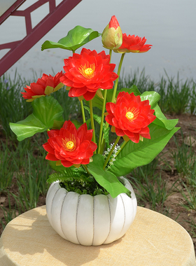 花家艺语莲花室内天津仿真花漂亮