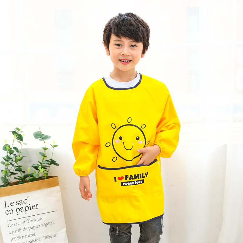 Wear the dining pocket kindergarten painting art blouse inside out