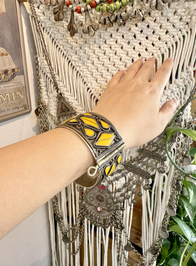 阿富汗进小众民族风复古款开口手环游牧波西米亚部落风蒙古族手镯