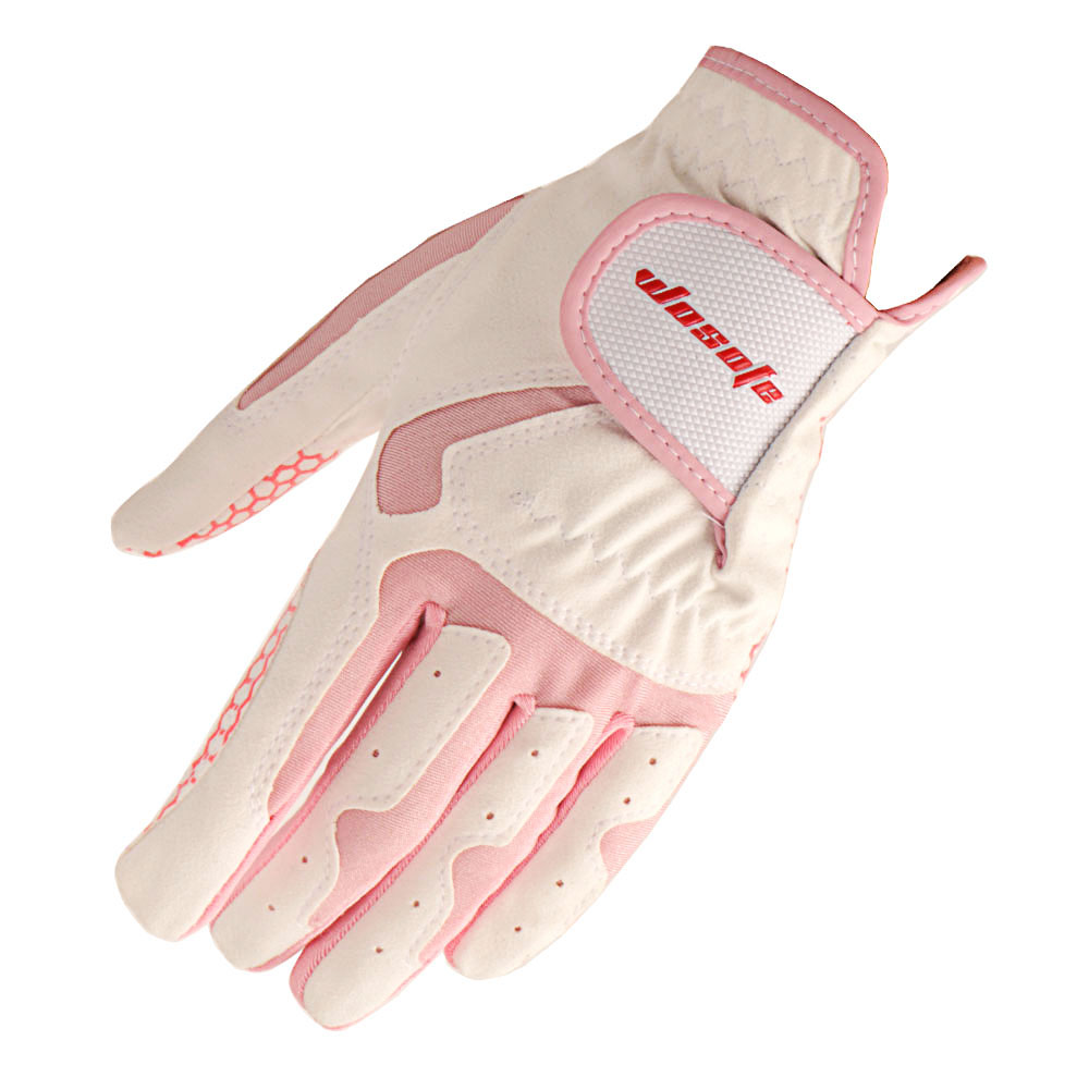 新款高尔夫手套女士薄款双手耐磨透气超细纤维布防滑颗粒粉色包邮 - 图3