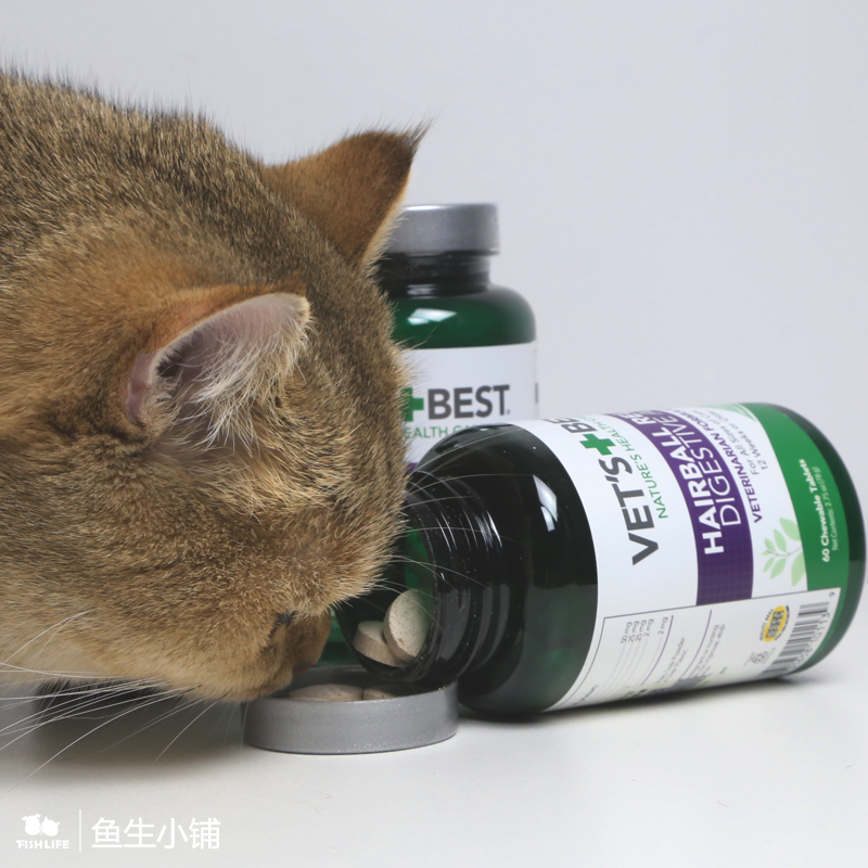 鱼生小铺 Vets Best/绿十字 猫草片化毛膏吐毛膏 泌尿片呵护尿道 - 图0