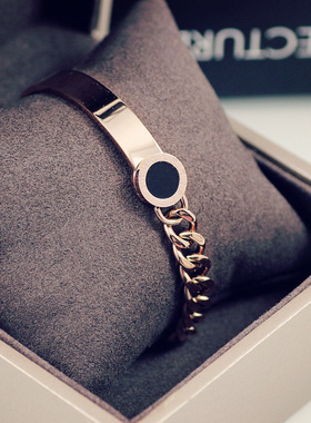 钛钢手链手镯男女不掉色饰品链条