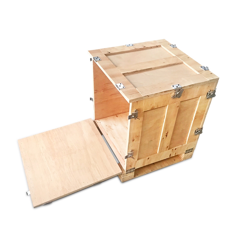 定制免熏蒸可拆卸折叠蝴蝶扣木箱子出口夹板卡扣木箱木质包装箱-图2