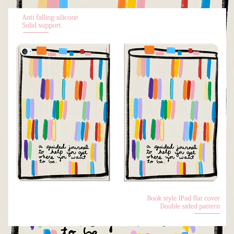 创意涂鸦色块2021/20/19新款ipad适用air4/3/2气囊保护套10.2/9.7寸平板2018笔槽pro11三折mini4/5苹果123壳6 - 图0