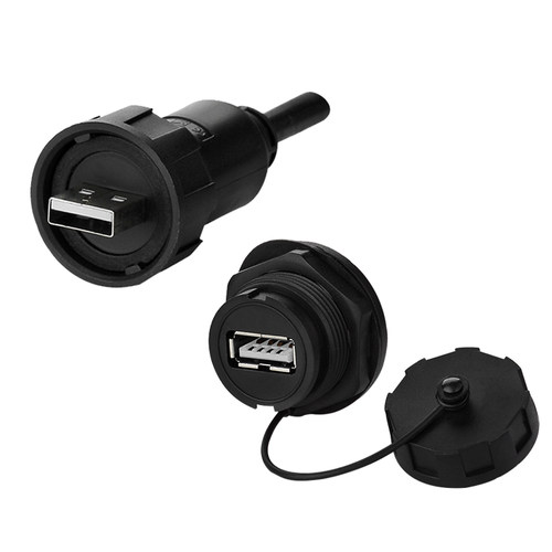 凌科航空插头YU防水连接器USB2.0插座母座工业USB延长线公母对接 - 图3