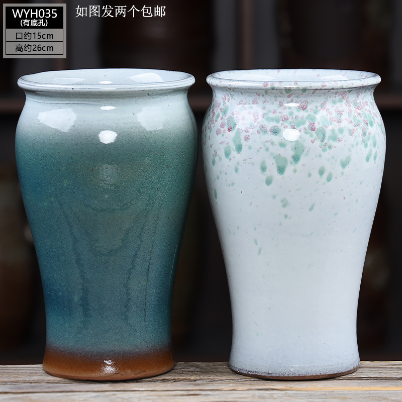 创意鱼尾陶瓷花盆户外庭院造景专用盆悬崖老桩透气粗陶盆特价捡漏 - 图2