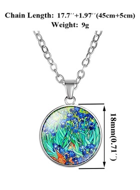 时尚饰品 梵高名画文艺合金吊坠项链女士项饰