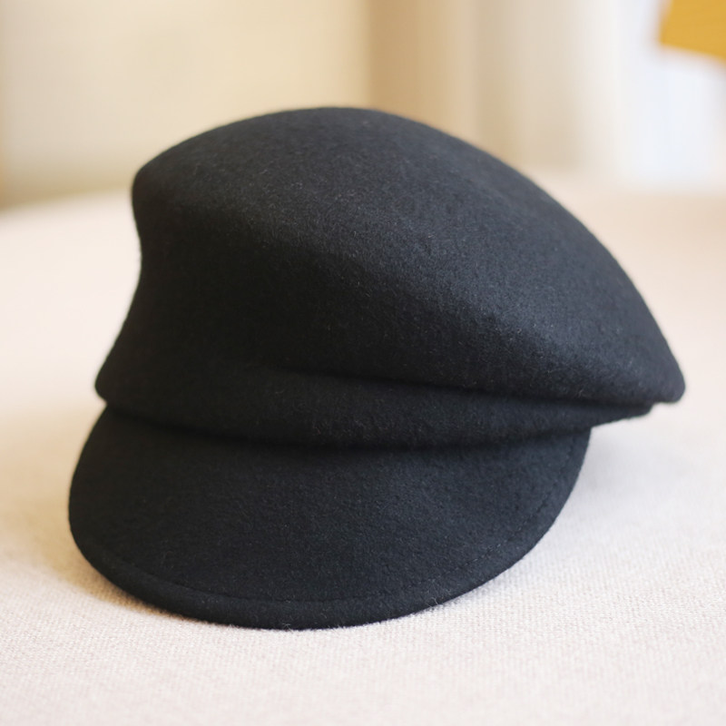 日本ca4气质款澳洲羊毛折边鸭舌礼帽青年毡帽报童帽骑士帽子女秋