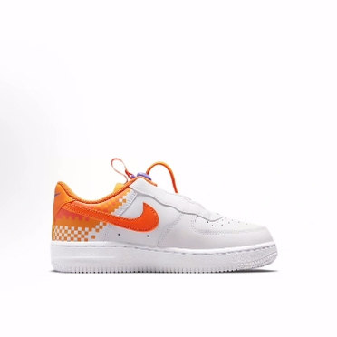 Nike Air Force 1 Toggle 皮革 低帮 儿童板鞋 白橙色 中小童,淘宝优惠券,粉丝福利购,淘宝优惠卷