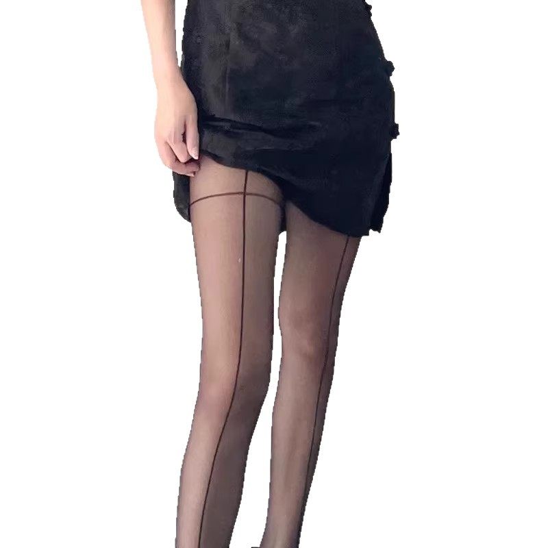 性感虾线春夏黑色丝袜女薄款纯欲风时尚显瘦jk黑丝透肤长连裤袜,淘宝优惠券,粉丝福利购,淘宝优惠卷