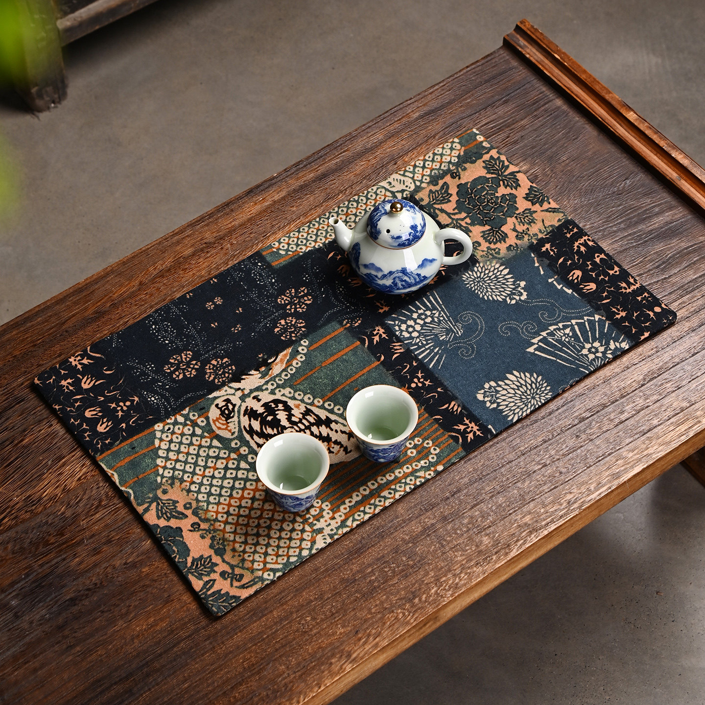引之拼色茶垫印花茶席布艺小茶布禅意茶杯垫复古茶席垫子茶桌垫布,淘宝优惠券,粉丝福利购,淘宝优惠卷