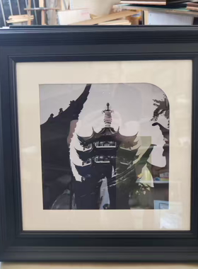 美伦酒店大堂电梯厅健身房走道实木边框卡纸有机板装饰画挂画定制