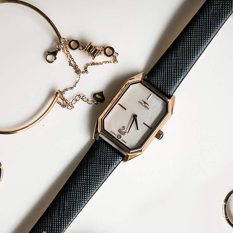 golgen古尊新品复古气质方形小绿表 GOLGEN古尊手表国产腕表