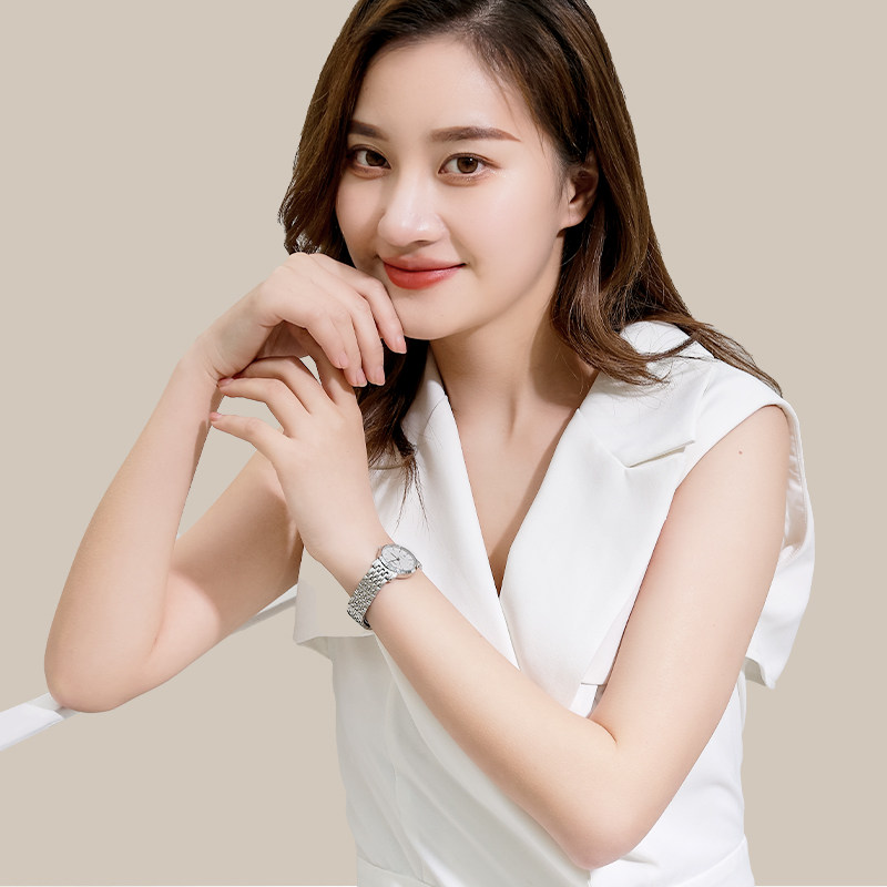 golgen古尊商务休闲日历钢带女表 GOLGEN古尊手表国产腕表