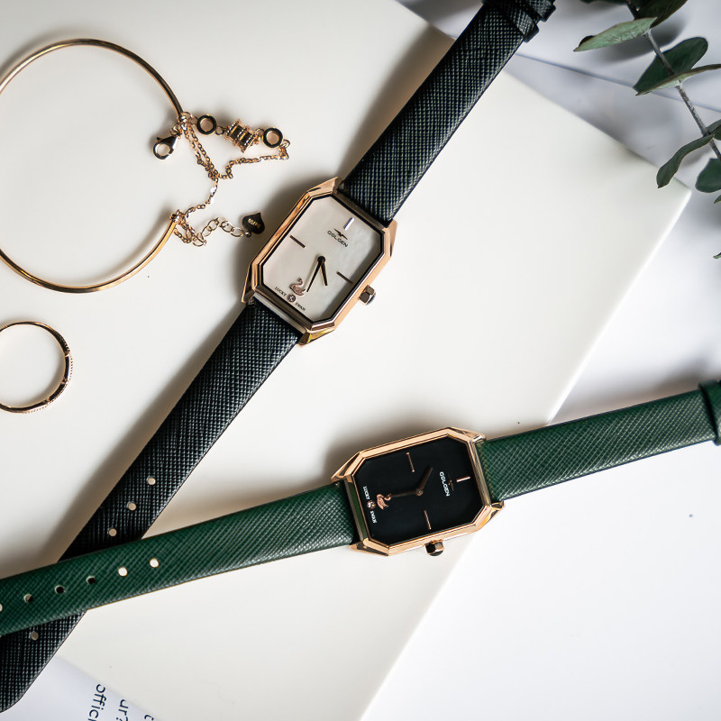 golgen古尊新品复古气质方形小绿表 GOLGEN古尊手表国产腕表