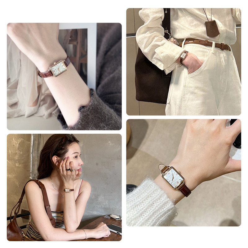 【新年礼物】古尊复古腕表方形手表女款真皮女士小表盘小众轻奢女,淘宝优惠券,粉丝福利购,淘宝优惠卷
