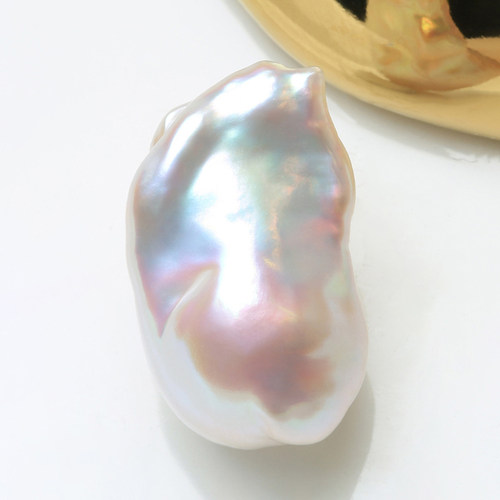 【小巴清仓】11MM天然淡水巴洛克珍珠极光白透粉配对散珠捡漏 BON - 图1