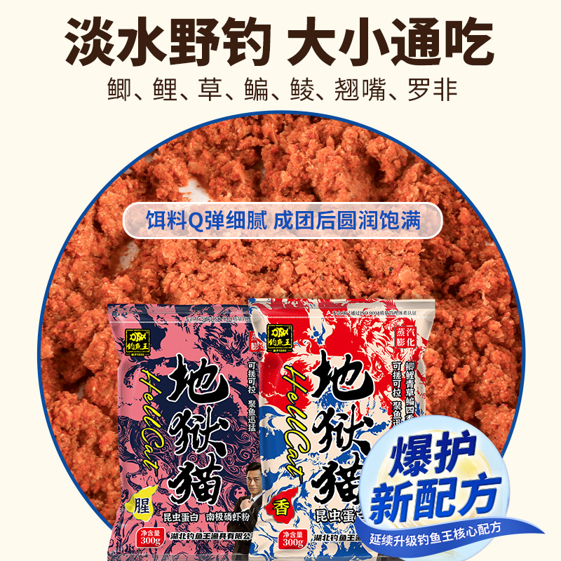 钓鱼王地狱猫鱼饵料官方旗舰店秋冬特浓腥味冬季野钓鲫鱼专用鱼饵 - 图0