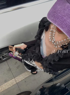 时尚交叉错落感珍珠项链