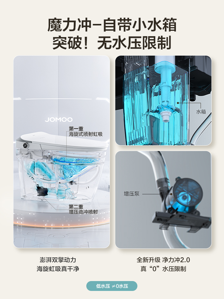 九牧卫浴旗舰官网智能马桶全自动无水压限制带水箱脚感除臭S520I-图0