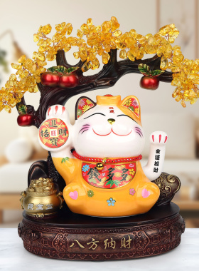 发财树招财猫摆件客厅玄关装品