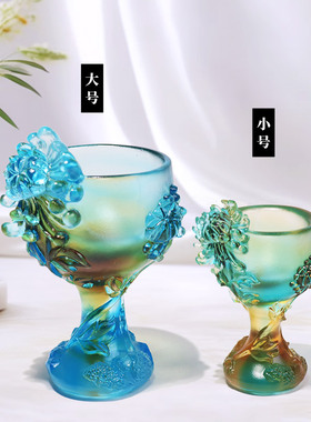 铁圈礼业琉璃祝福中国风酒柜酒杯