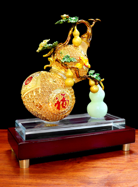 招财葫芦摆件铜花丝工艺品高档