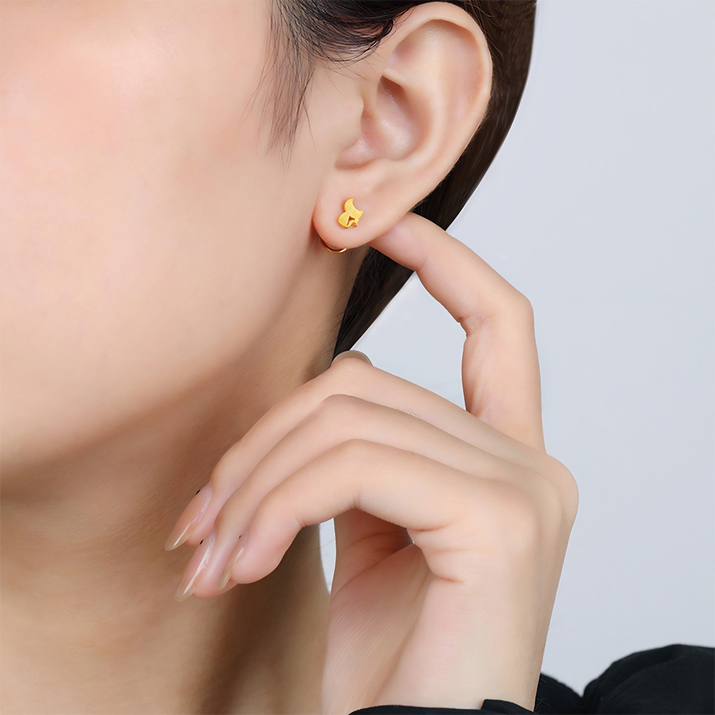 金至尊黄金耳环耳饰足金999耳环猫咪黄金耳钉送女友计价礼物,淘宝优惠券,粉丝福利购,淘宝优惠卷