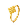 Gold Supreme Filigree Sugar Cube Gold Ring for Women Autumn New Solid Solid Gold Live Mouth Vegan Gold Index Finger Ring