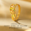 Jin Zhizun Xu Kai's same style sparkling gold gold feathers colorful fantasy gold ring solid gold ring birthday gift