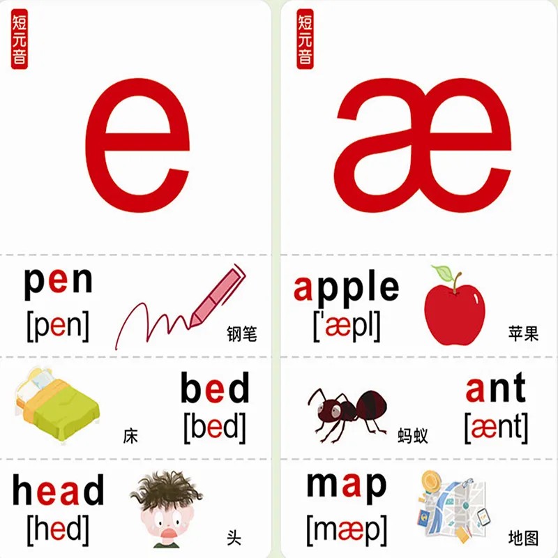 新版小学生英语国际音标挂图48个标准英文字母发音表儿童早教墙贴