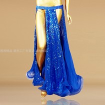 New sequin Pearl Sequi Dress Lady Sexy Belly Leather Dance Down Dress Long Skirt Stage Nightclub DJ Dance Performance Dresses