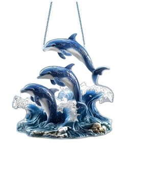 168B新品平面亚克力蓝色海豚装饰
