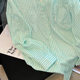 Early autumn new mint green striped POLO collar long-sleeved shirt for women Hong Kong chic loose sunscreen slimming trendy top