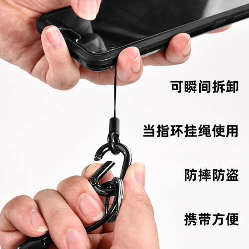 H33钢丝弹簧钥匙扣伸缩链老人腰挂防掉防丢绳短款可拆卸手机挂绳 - 图2