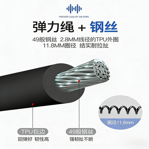 H33钢丝弹簧钥匙扣伸缩链老人腰挂防掉防丢绳短款可拆卸手机挂绳 - 图3