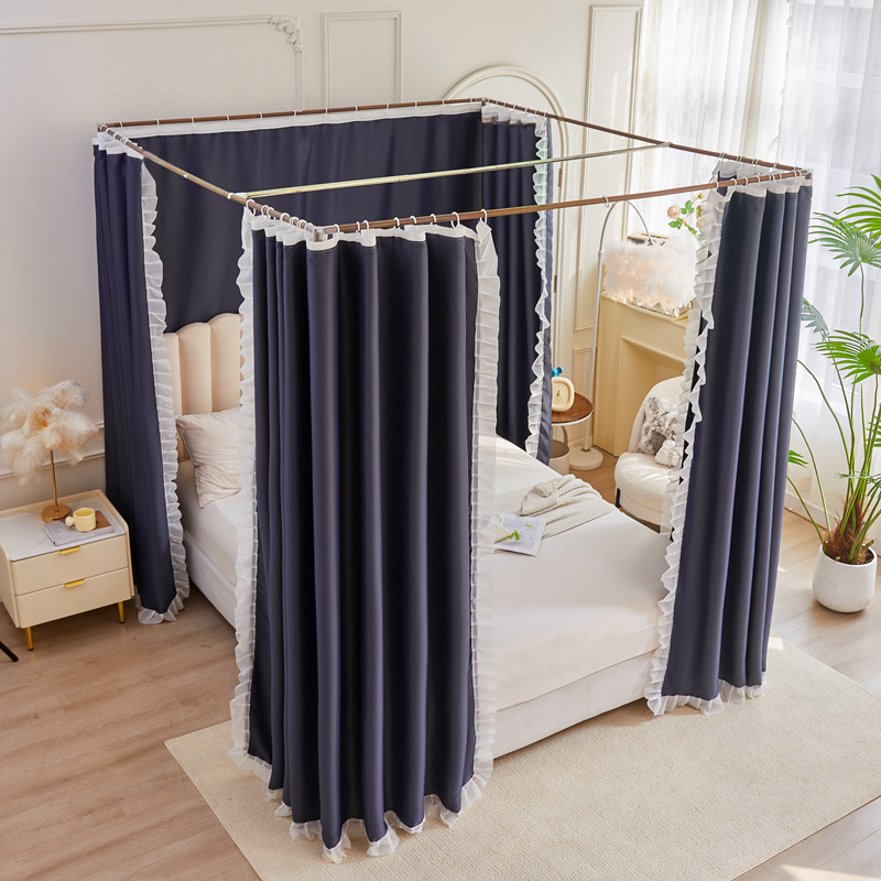 强遮光布蚊帐全包可定制冬季保暖防寒家用床帘卧室一体式支架床幔,淘宝优惠券,粉丝福利购,淘宝优惠卷