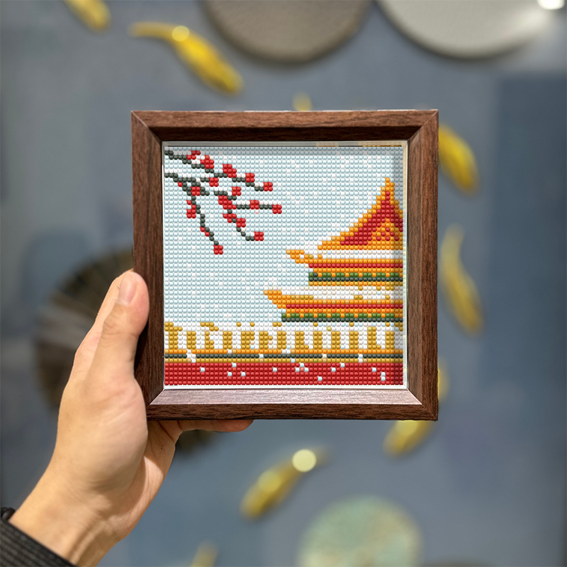 带相框 满钻石画中国风春夏秋冬2024新款新手DIY钻石贴风景摆台,淘宝优惠券,粉丝福利购,淘宝优惠卷