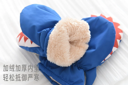 Детские демисезонные перчатки для мальчиков, водонепроницаемая лыжная утепленная детская акула, 2-5 лет