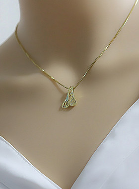 简约钛钢锁骨链镶钻小勺子叉子小众网红项链女潮送闺蜜女友礼物